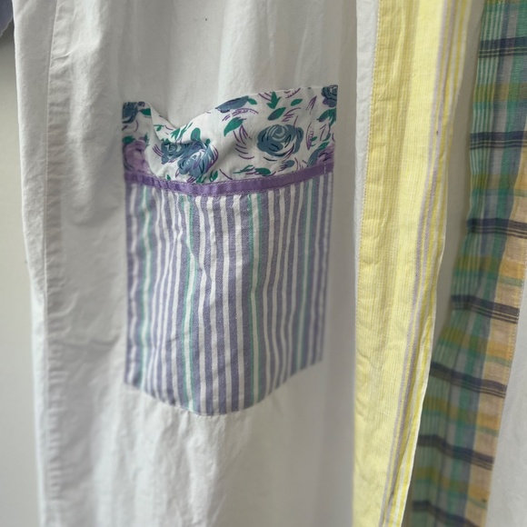 Vintage Pier 1 Imports Cotton Patchwork Embellished Beaded Robe Overshirt O/S - Picture 6 of 12